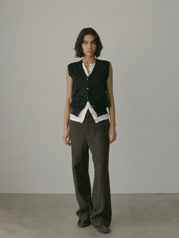 チェックツィードセンタークリースパンツ