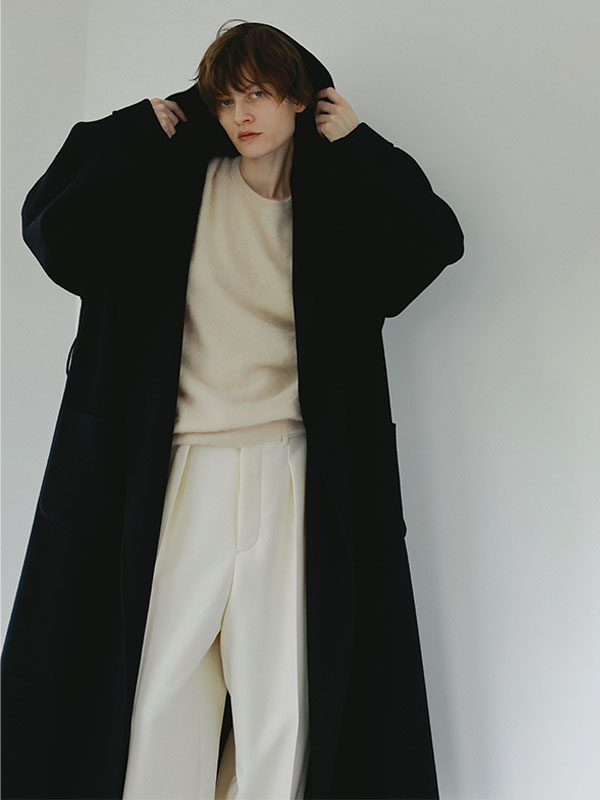 SANTEウールカシミヤフーディーリバーコート