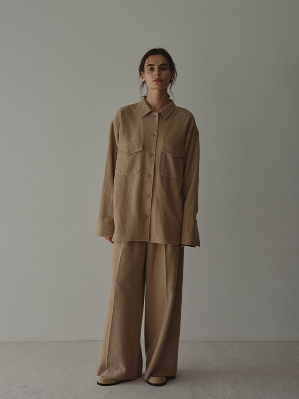 ウールツイルオーバーサイズシャツ