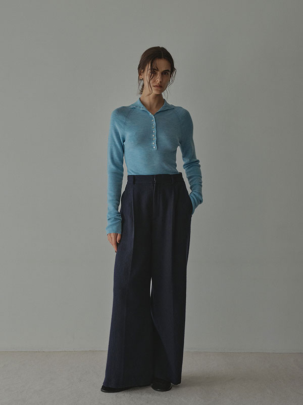 ウールツイルセミワイドパンツ