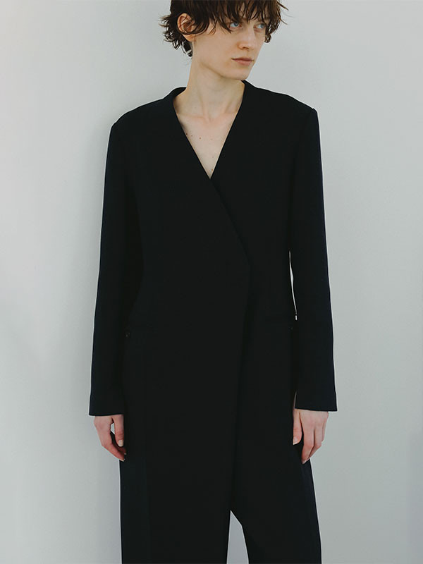 SANTEテーラードノーカラーオールインワン