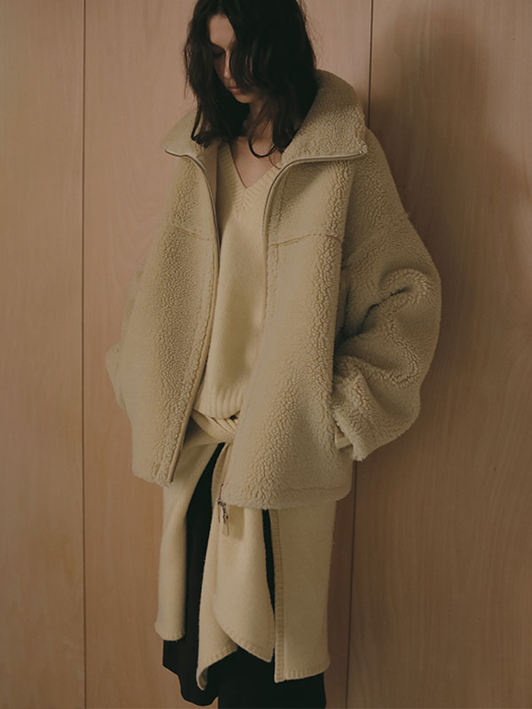 レイヤードニットラップスカート