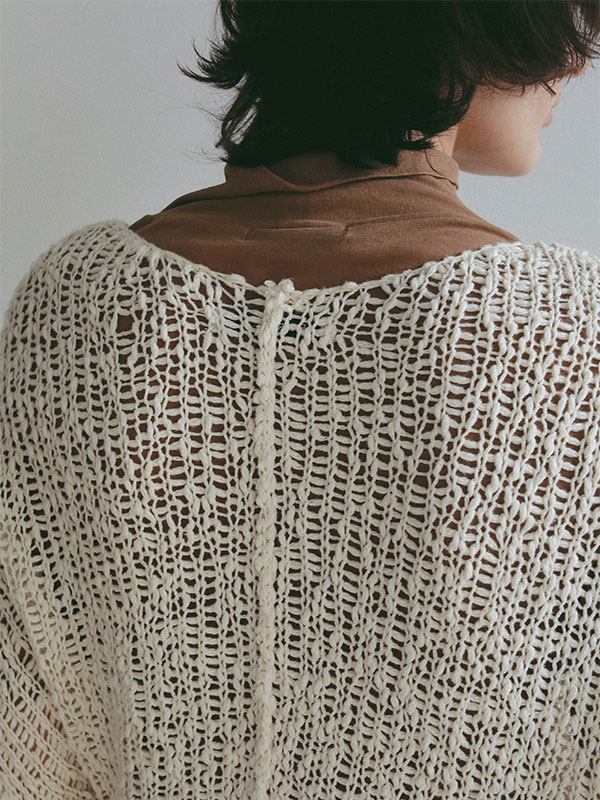 スラブヤーンローゲージニットプルオーバー