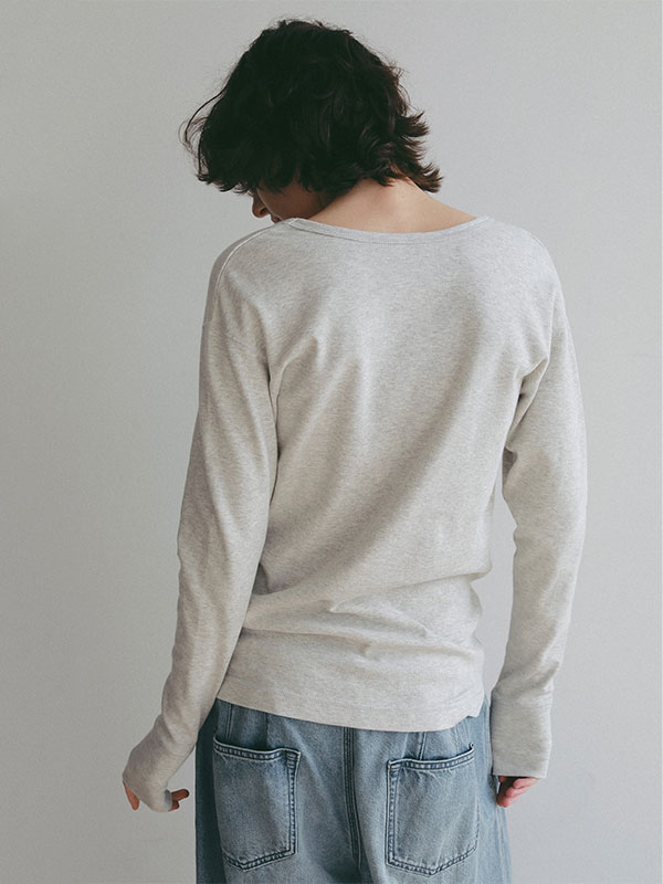 オーガニックコットンUネックロンTee