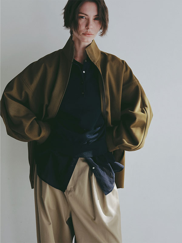 ハイネックドルマンスリーブシャツブルゾン