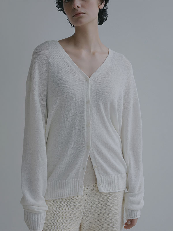 リリヤーンリネンVネックカーディガン