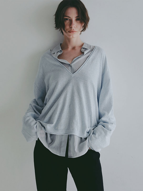 シアーコットンシャツ