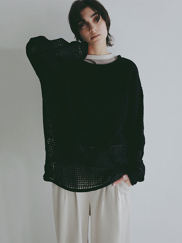 シアークロシェニットプルオーバー