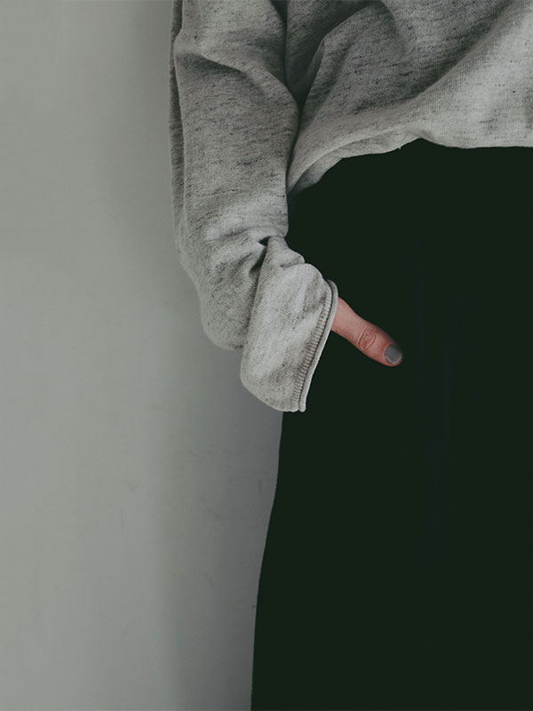 コットンリネンハイゲージネックニットプルオーバー