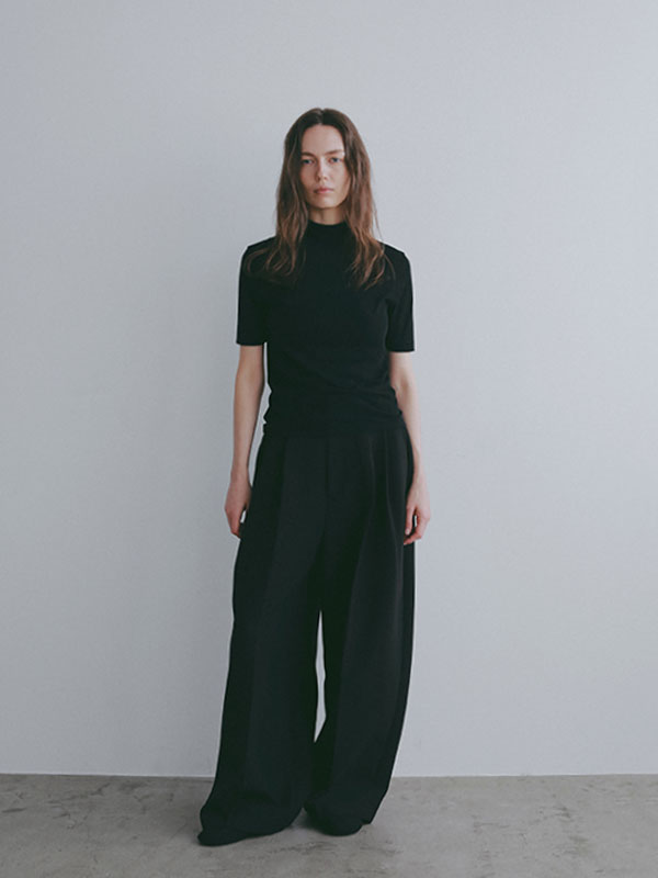 ハーフスリーブハイネックシアープルオーバー