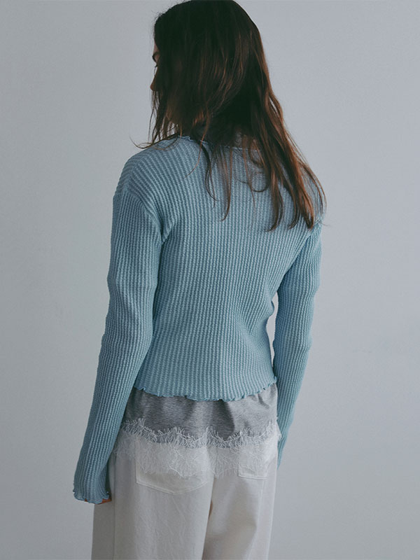 クルーネックヘムレースTee