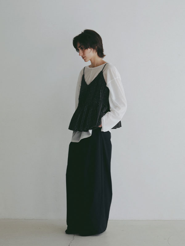 コットンドビーカシュクールキャミソール