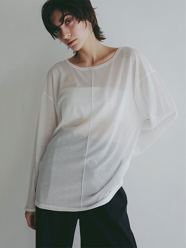 センターピンタックシアーロンTee