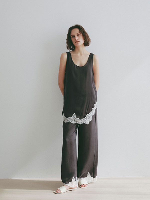 ハンドステッチタンドレザーフラットサンダル