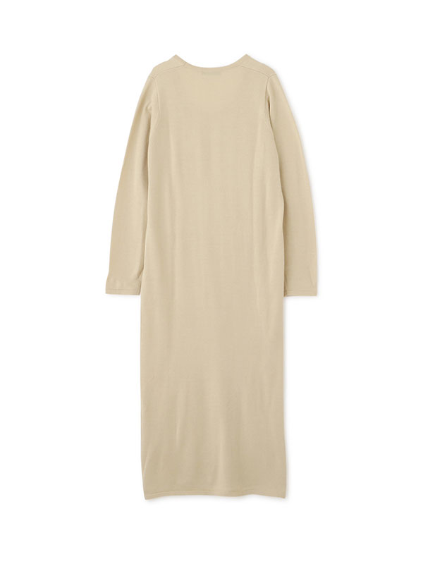 ウールラウンドネックIラインニットワンピース