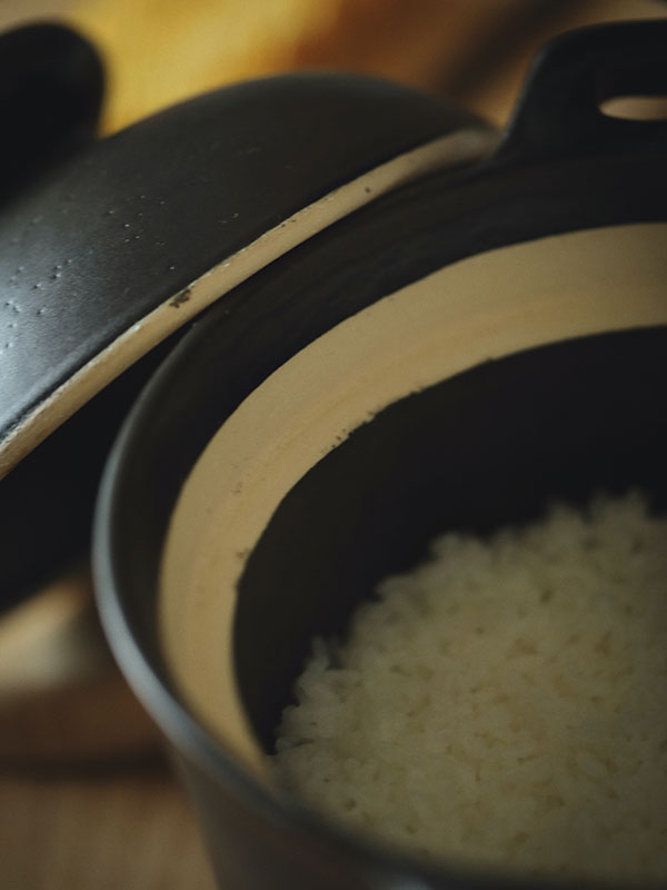 耐熱白土黒釉3合土鍋