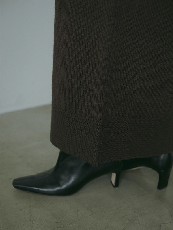 フーディーストールニットロングワンピース