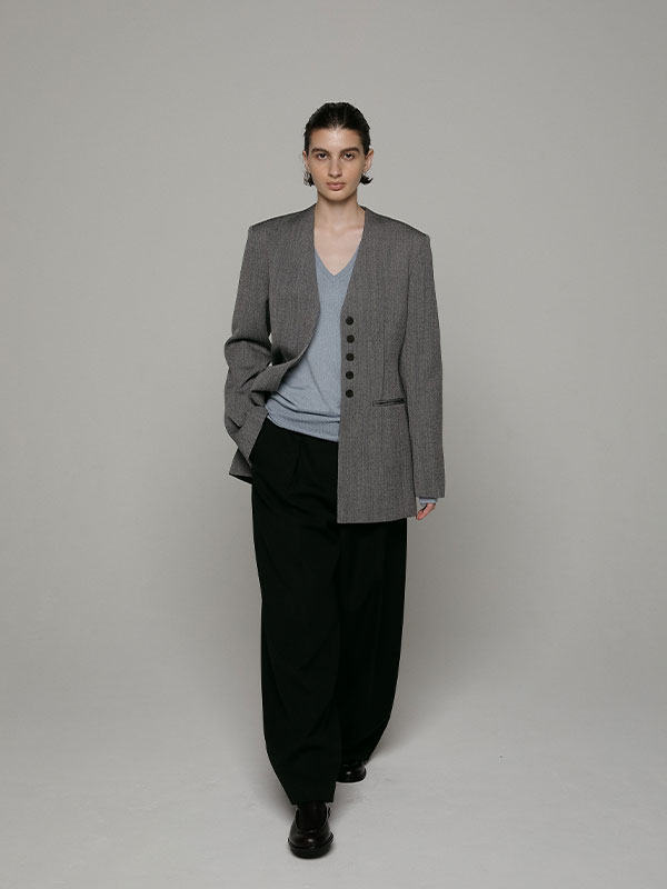 SANTEセンタークリースセミワイドパンツ