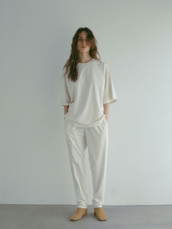 three dots パウダリーコットンジャケット(M OFF WHITE