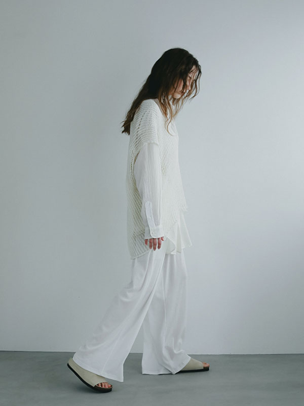 フィッシュネットスリーブレスニットプルオーバー(F WHITE