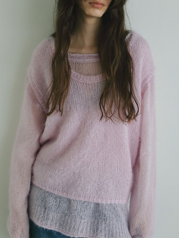 スーパーキッドモヘヤスリーブレスニットプルオーバー