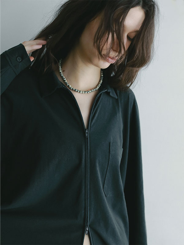 フロントファスナーカットシャツ