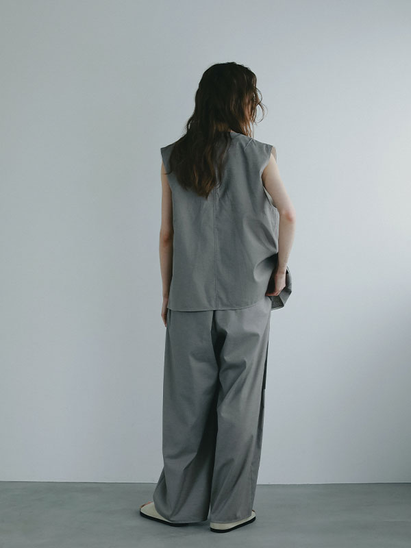 フロントラップシャンブルワイドパンツ(S OFF WHITE): ボトムス