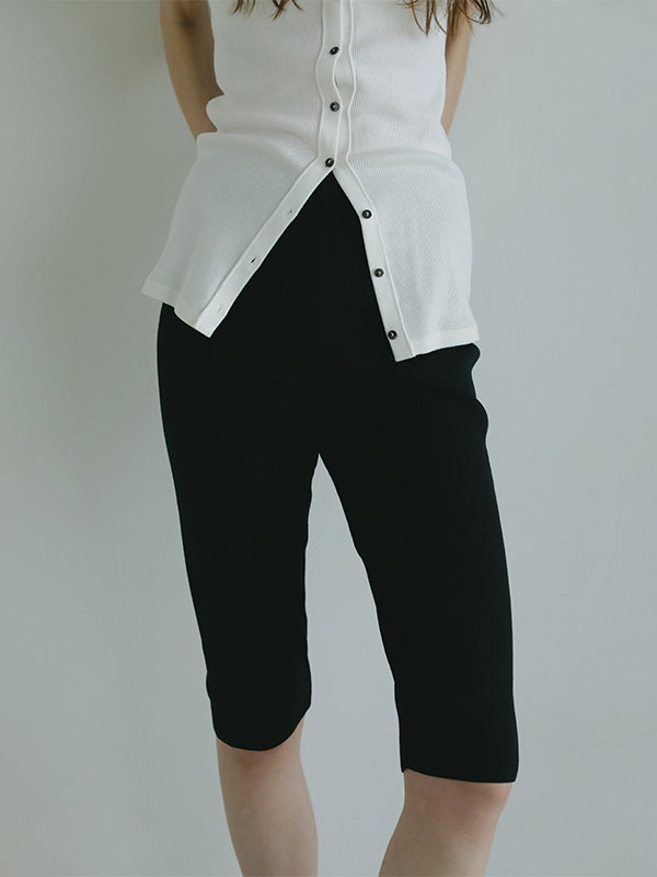 エトレトウキョウ　ホールガーメントニットバイカーパンツ ホールガーメントニットバイカーパンツ(S IVORY): ボトムス