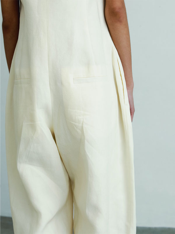 ローズねーさん　 SANTEスリーブレスカーヴィーオールインワン(S OFF WHITE