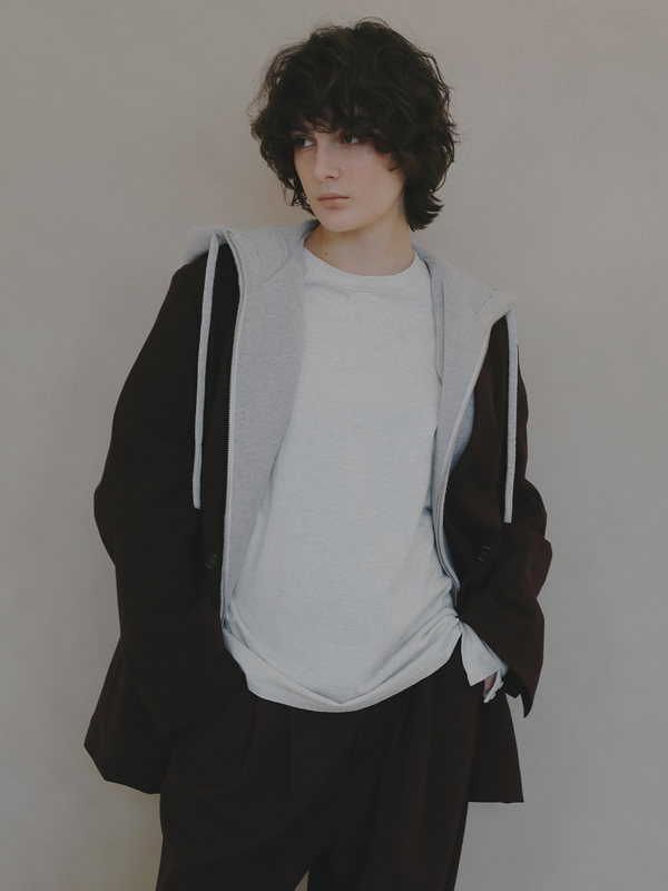 サイロスパンノーカラーダブルブレストジャケット