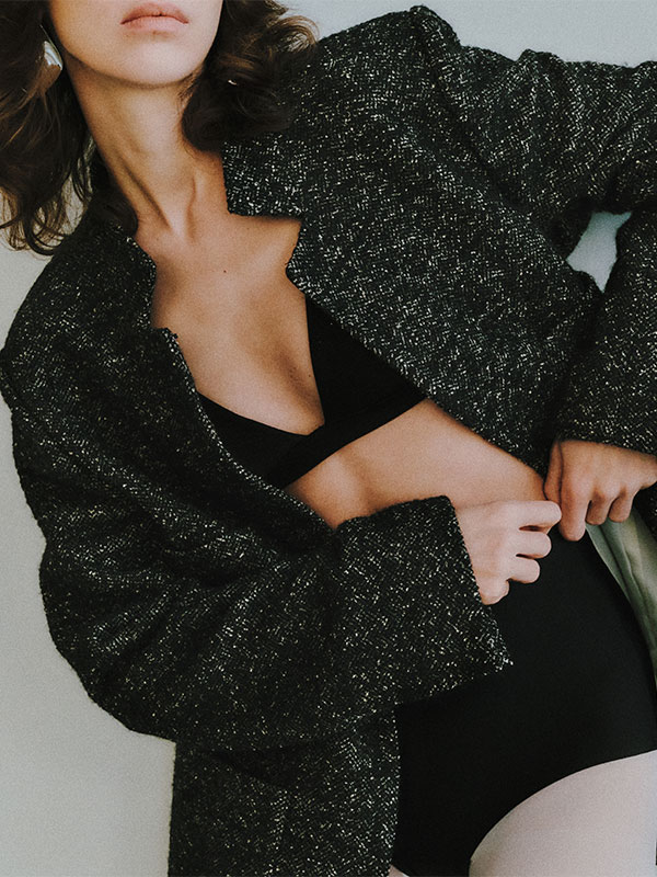 SANTEヘリンボーンツィードジャケット