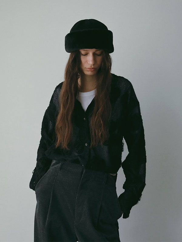 コードエンブロイダリーブラッシュドチュールシャツ