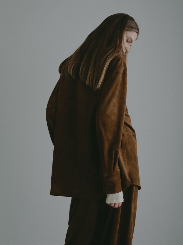 フェイクスウェードオーバーサイズシャツ