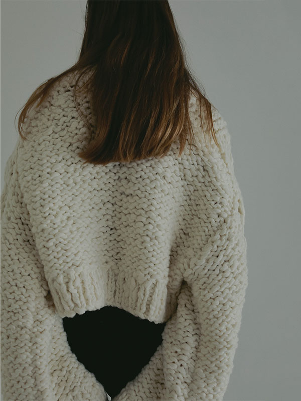 ハンドニットケーブルプルオーバー