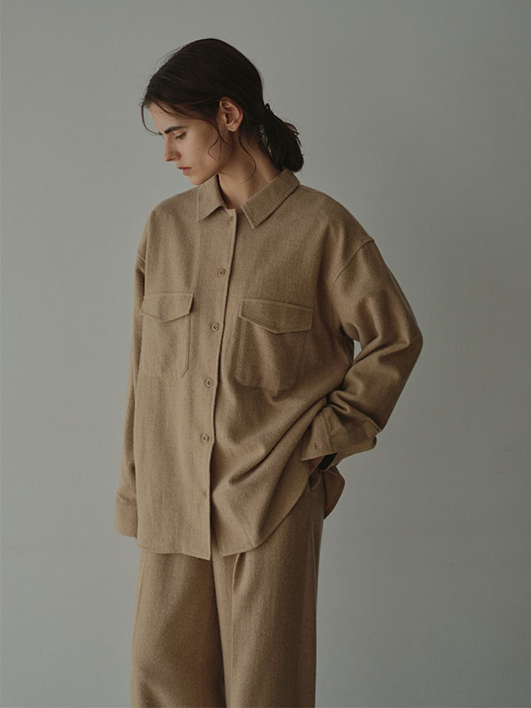 ウールツイルオーバーサイズシャツ