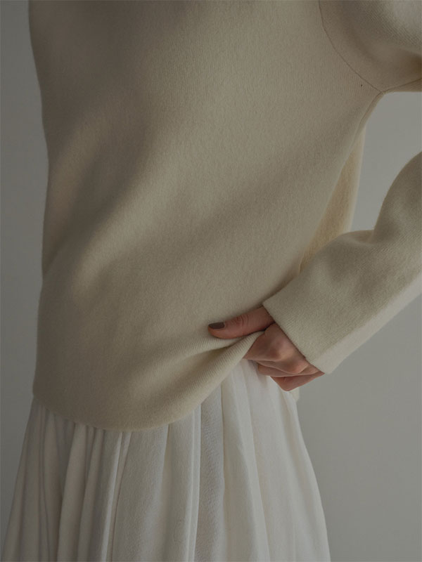 ショルダーパットダブルフェイスニットプルオーバー