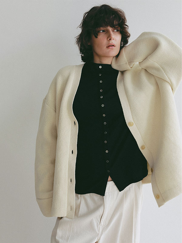 ダブルフェイスＶネックニットカーディガン
