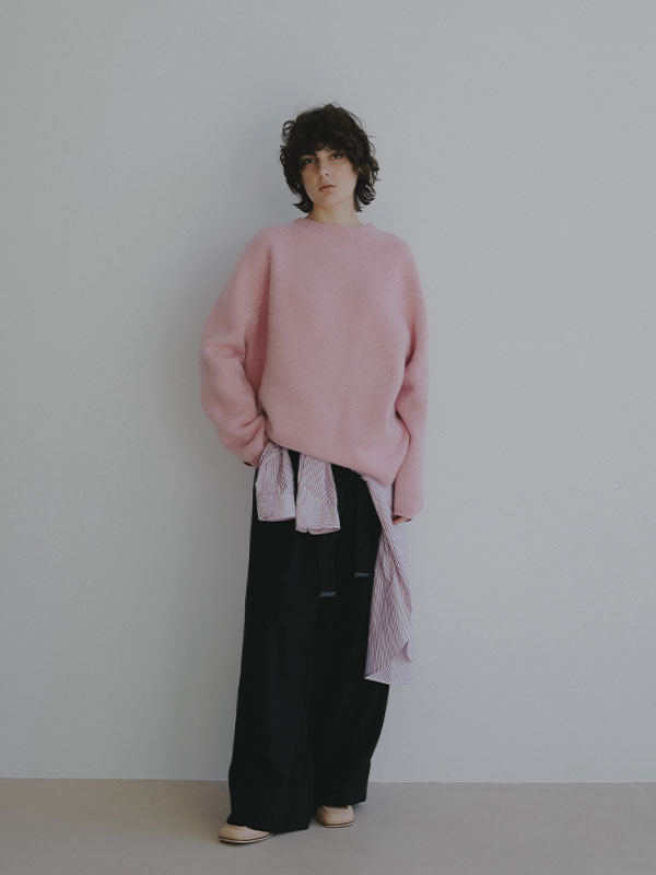 ベルテッドタックワイドパンツ