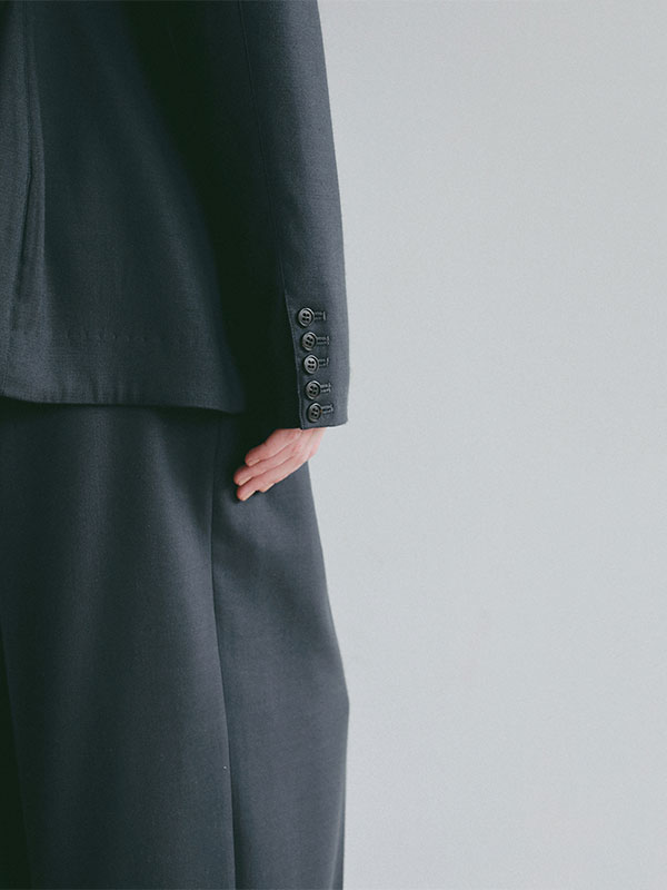 ダブルフェイスデザインウエストワイドパンツ