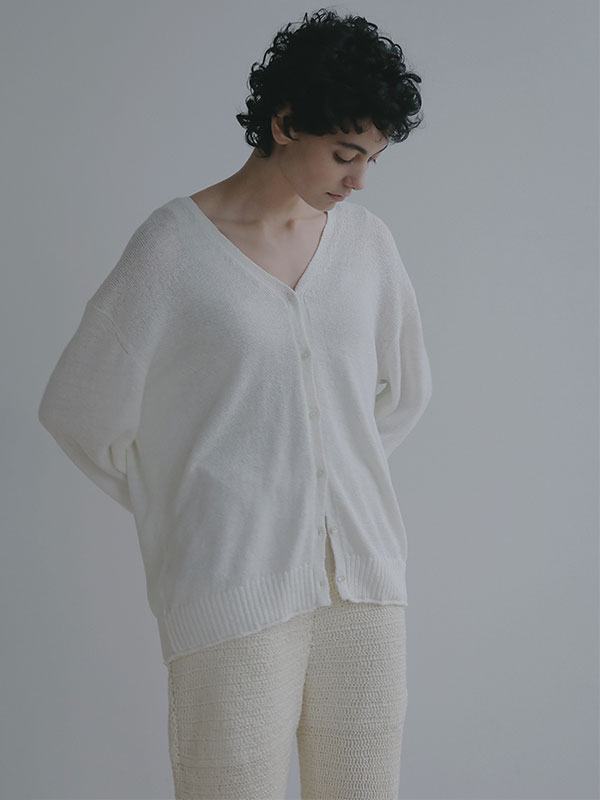 リリヤーンリネンVネックカーディガン
