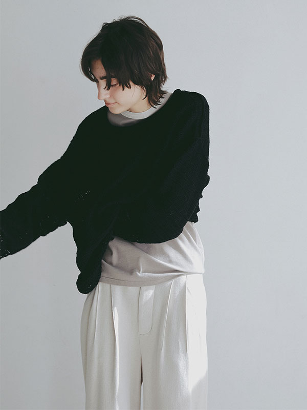 シアークロシェニットプルオーバー