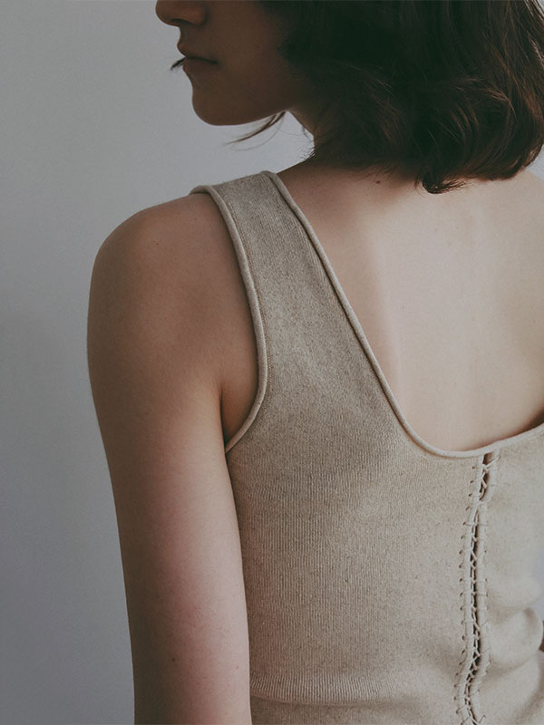 レースアップ2wayニットタンク