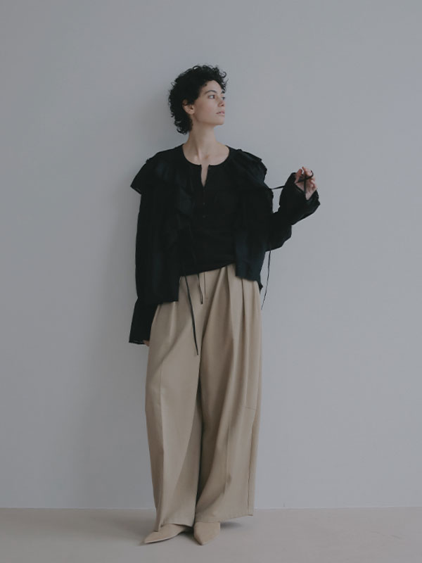 ヘンリーネックシアープルオーバー