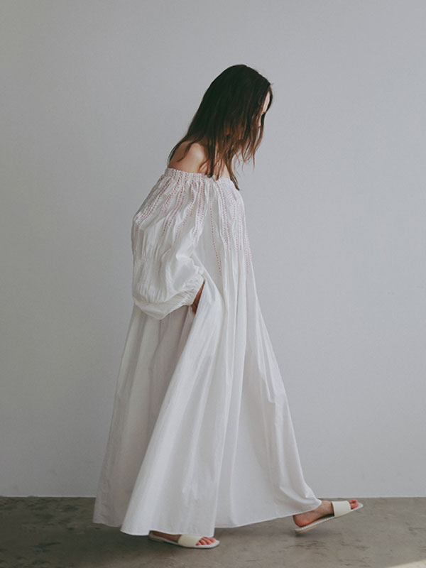ハンドステッチボリュームワンピース
