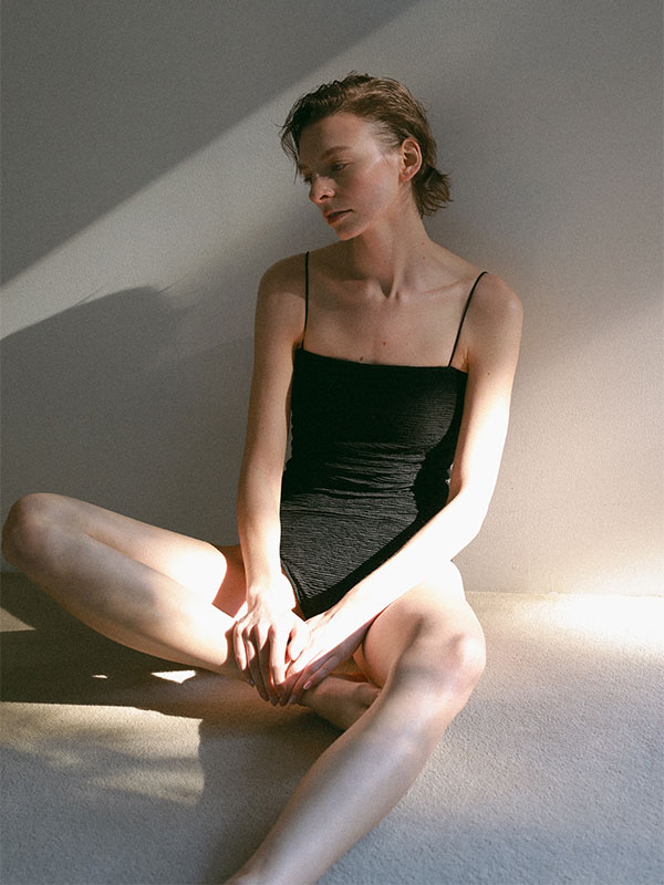 ナローストラップジャガードスウィムウェア