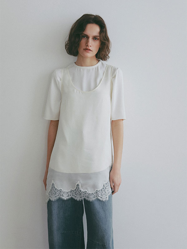 2Wayヘムレースキュプラタンクトップ