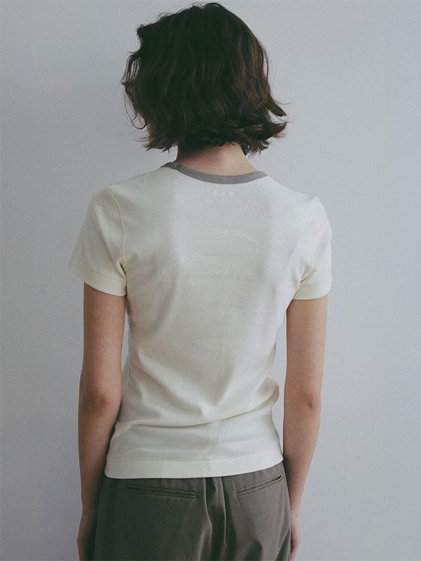 three dotsオーガニックコットンリンガーTee