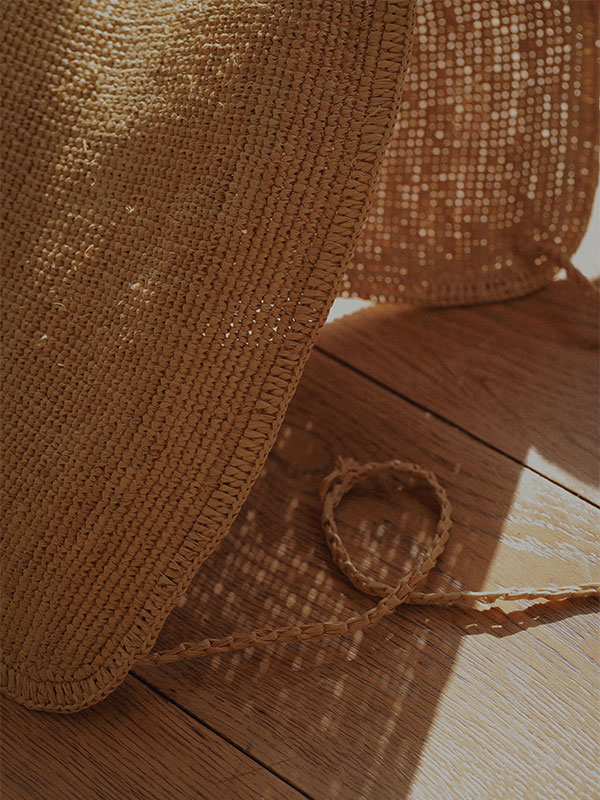 ラフィアボンネットハット