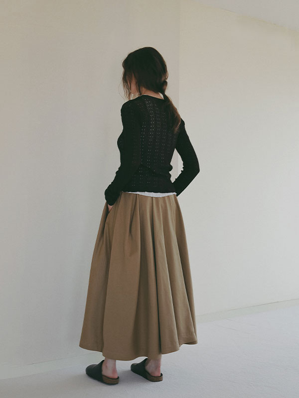 パターンスティッチシアーニットカーディガン