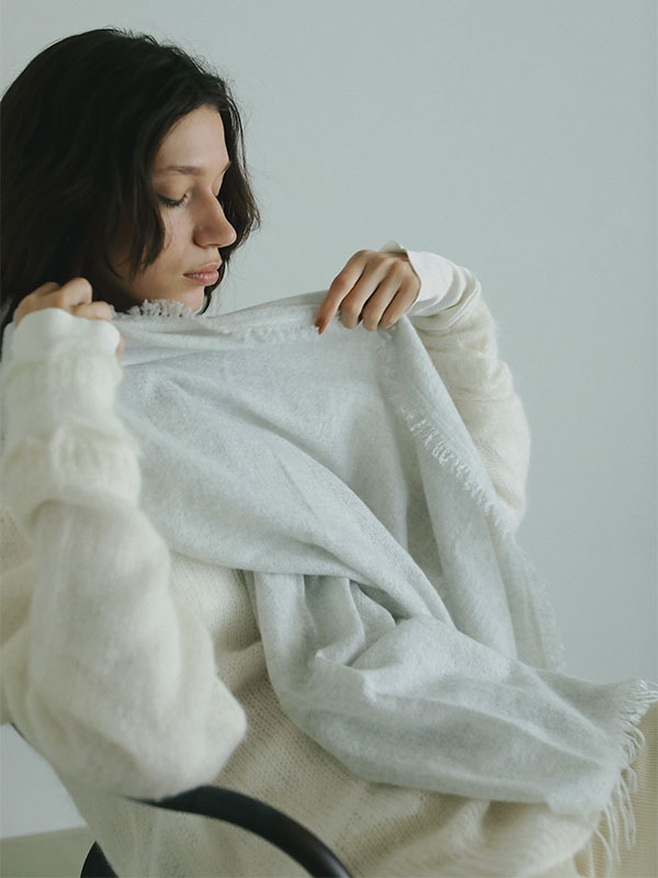 A SAUCE MELERカシミヤマイクロバスケットストールⅱ